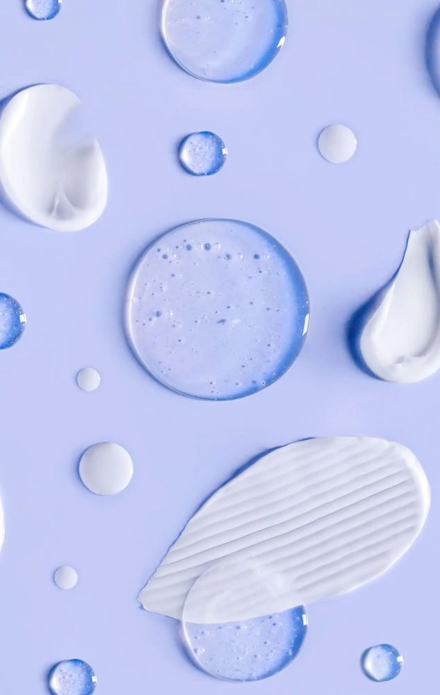 Skincare products flat lay